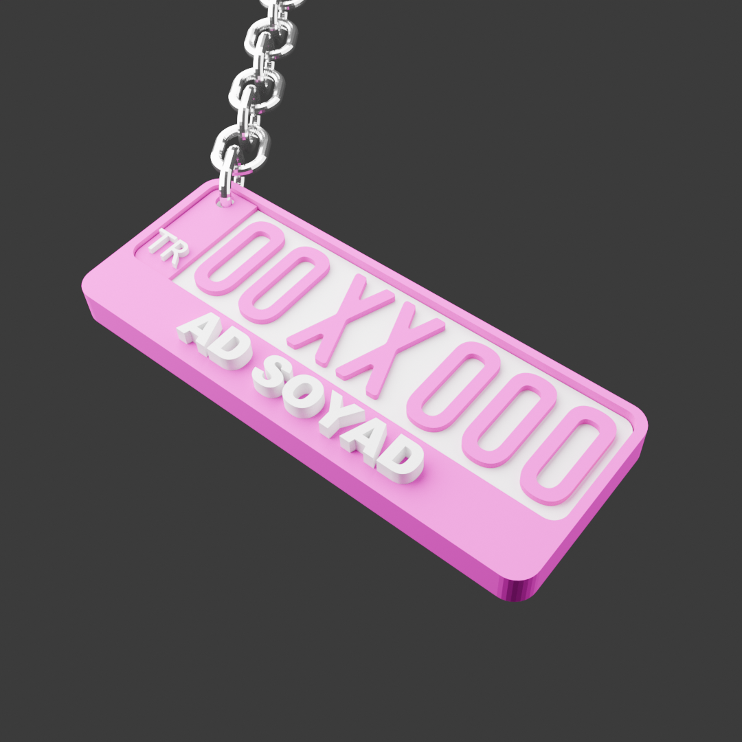 ARACA/KİŞİYE ÖZEL PLAKA MİNİ SERİSİ PEMBE